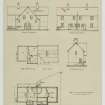 Drawing showing elevations and plans of semi-detached houses for Rosyth Housing Scheme.