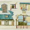 Drawing showing plan, sections and elevations of Admiralty Road Block for Ex Servicemen's Club, Queensferry Road, Rosyth.