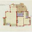 Drawing showing plan for Houses and Shops Corner Block of Ex Servicemen's Club, Queensferry Road, Rosyth.