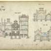 Dundee, Castleroy.
Plan showing sections.
Titled: 'Mansion House for George Gilroy Esquire'.
Insc:'72 George Street, Perth 25/2/67'