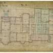 Dundee, Castleroy.
Principal floor plan.
Titled: 'Mansion House for George Gilroy Esquire'.
Insc:'72 George Street, Perth 25/2/67'