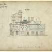 Dundee, Castleroy.
Drawing showing East elevation.
Titled: 'Mansion House for George Gilroy Esquire'.
Insc:'72 George Street, Perth 25/2/67'