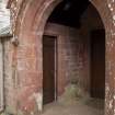 Careston Parish Church.  View of porch from north west.