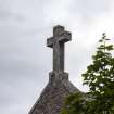 Careston Parish Church.  Detail of 1808 cross on east gable.