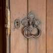 Careston Parish Church.  Porch.  Detail of door handle on main entrance.