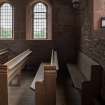 Careston Parish Church.  Nave.  View of pews.