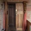 Careston Parish Church.  Nave.  View of interior entrance door.