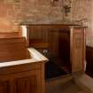 Careston Parish Church.  Chancel. View of pulpit.