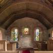 Careston Parish Church.    View of chancel looking east. The communion table has been removed.