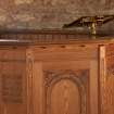 Careston Parish Church. Chancel Detail of pulpit.