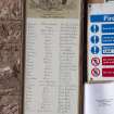 Careston Parish Church.  Nave.  Detail of War Memorial roll of honour. 