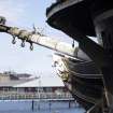 View of bowsprit of HMS Unicorn from south-east