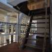 Interior. Orlop deck. View of stairs to Lower Deck, astern with Hold visible in background