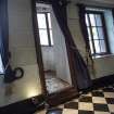 Interior. Gun Deck, astern. View of lookout area in Captain's cabin showing the rounded nature of the Gun Deck's stern