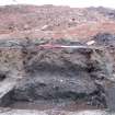 Excavation photograph, W facing section through Trough 033, 396-410 Gorgie Road, Edinburgh