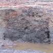 Excavation photograph, W facing section through Trough 029, 396-410 Gorgie Road, Edinburgh