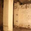 Standing Building Survey photograph, Basement store (B01) - Detail of eastern corner showing signs, facing east, Odeon Cinema, 7 Clerk Street, Edinburgh