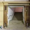 Standing Building Survey photograph, Ground floor foyer (main entrance) (G01) - Main stairway to first and second floors facing south-east, Odeon Cinema, 7 Clerk Street, Edinburgh