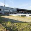 Low level image showing channel holding wire for the 'hare' with main stand in the background.