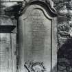 Memorial to John Frederic Lampe, composer,  east wall, Canongate Kirkyard, Edinburgh