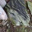 Digital photograph of panel perpendicular to carved surface(s), from Scotland's Rock Art Project, Clach Bhan, Highland