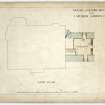 Drawing of attic plan of Glenburnie Park, 13 Rubislaw Den North, Aberdeen.  