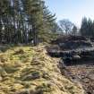 Survey photograph, Wade Road - General view of bank of road and revetment wall, showing dumped material at SE end of site, A9 Dualling - Tomatin to Moy, Highland