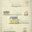 Elevations of Lodge and outbuildings