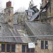 Langgarth House.  View of  north extension showing roof damage, post fire.  From north.