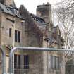 Langgarth House.  View of north facade, post fire.  From north.