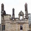 Langgarth House.  Detail of upper floors and roof, post fire.  From west.