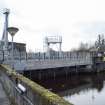 Carsfad Hydro Electric Power Station. Intake area with Fish House on left