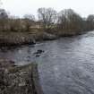 Carsfad Hydro Electric Power Station, Turbine House. View of tailrace as it runs into the Water of Ken