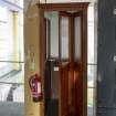 Carsfad Hydro Electric Power Station, Turbine House. Interior. View of original telephone call box.