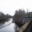 Carsfad Hydro Electric Power Station. View of Water of Ken at tailrace. Turbine House is to the right of the camera