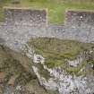 Hume Castle - view of exterior of north wall from the NNW