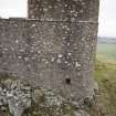 Hume Castle - view of exterior of north wall from the NNW