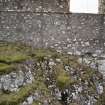 Hume Castle - view of exterior of north wall from the NNW