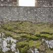 Hume Castle - view of exterior of north wall from the NNW