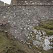 Hume Castle - view of exterior of north wall from the NNW