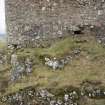 Hume Castle - view of exterior of north wall from the NNW