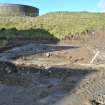 Watching Brief photograph, Exposed cooling tower base, pre-excavation, Lyness Visitor Centre extension to Scapa Flow Museum, Lyness, Orkney