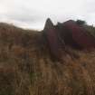 Explosives Magazine R65:  view from the SSE of the quarry E of the concrete revetment in the blast wall