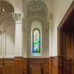 View of stained glass window.
