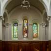 View of stained glass windows.