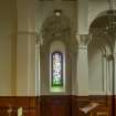 View of stained glass window.