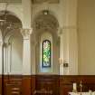 View of stained glass window.