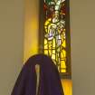 Detail of stained glass window.
