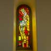 Detail of stained glass window.