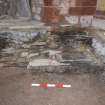 Watching Brief photograph, Section through exposed deposits, St Magnus Cathedral, Broad Street, Kirkwall, Orkney